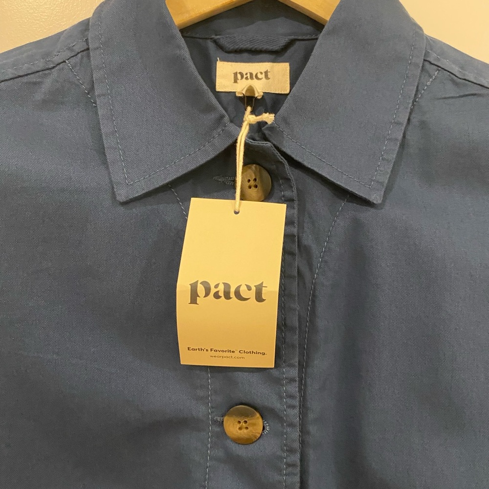 Pact Slate Blue Field Coat - small BNWT